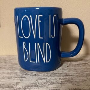 Rae Dunn "LOVE IS BLIND" Blue Coffee Mug